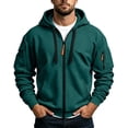 thumbnail image 3 of Trikvn Men's Full Zip Hoodies Sweatshirts Long Sleeve Casual Athletic Jackets with Arm Zipper Pockets Outdoor Hiking Workout Activewear Winter Coats Relaxed Fit Outerwear, 3 of 5
