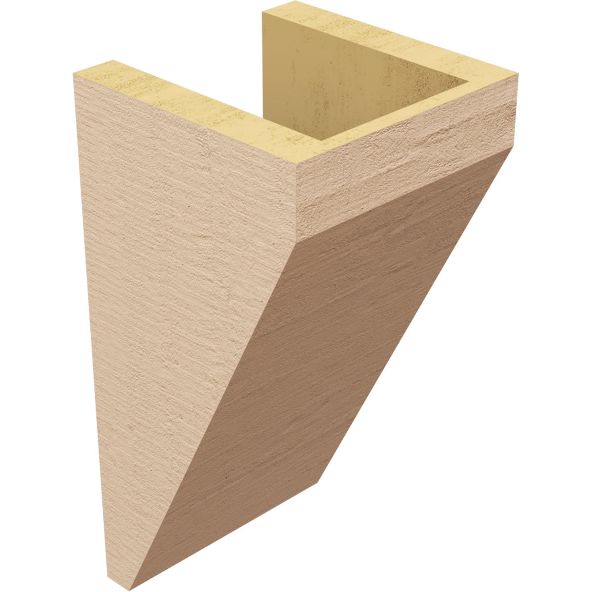 6"W x 6"D x 12"H Wide Concord Rough Cedar Woodgrain TimberThane Corbel, Primed Tan