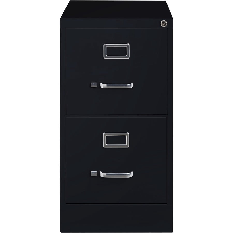 Lorell Vertical File - 2-drawer - 15" X 26.5" X 28.4" - 2 X Drawer(s) For File - Letter - Vertical - Security Lock, Ball-bearing Suspension, Heavy Duty - Black - Steel - Recycled