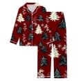 thumbnail image 4 of Sexy Pajama Shorts – Lightweight Women’s Loungewear Women's Christmas Pyjamas Women's Christmas Print Button Pocket Long Sleeve Trousers Home Pyjamas Set, 4 of 5