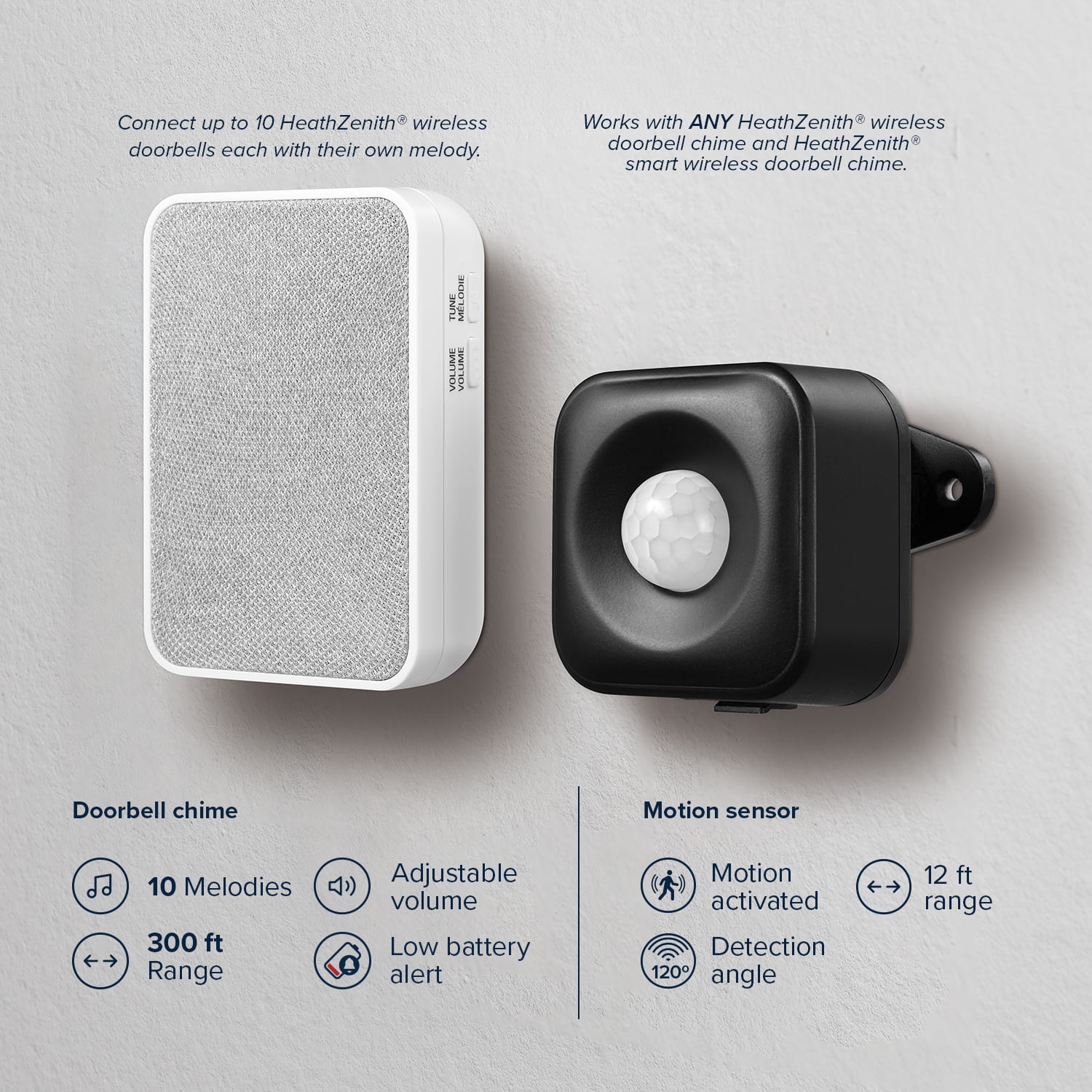 Heath Zenith Heath Zenith Wireless Motion Sensor and Battery-Operated Chime Kit