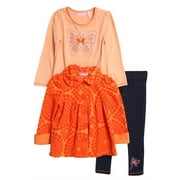 Kids Headquarters Girls 3 Piece Set Butterfly Shirt Pants & Polka Dot Jacket 5