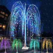 Colorful LED Weeping Willow Tree Lights, Lighted Color Changing 5FT Christmas Artificial Drooping Tree Multicolored Lights for Halloween Party Wedding Garden Holiday Indoor Outdoor Decorations