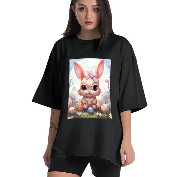 Plus Size Shirt for Women Black Tops for Women Short Sleeves Shirt for Women Easter10 T Shirt Crewneck Shirt for Women XS