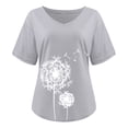 thumbnail image 2 of Birdeem Mode Femme T-Shirt à Col en V Imprimé Blouse Hauts Chandail, 2 of 4
