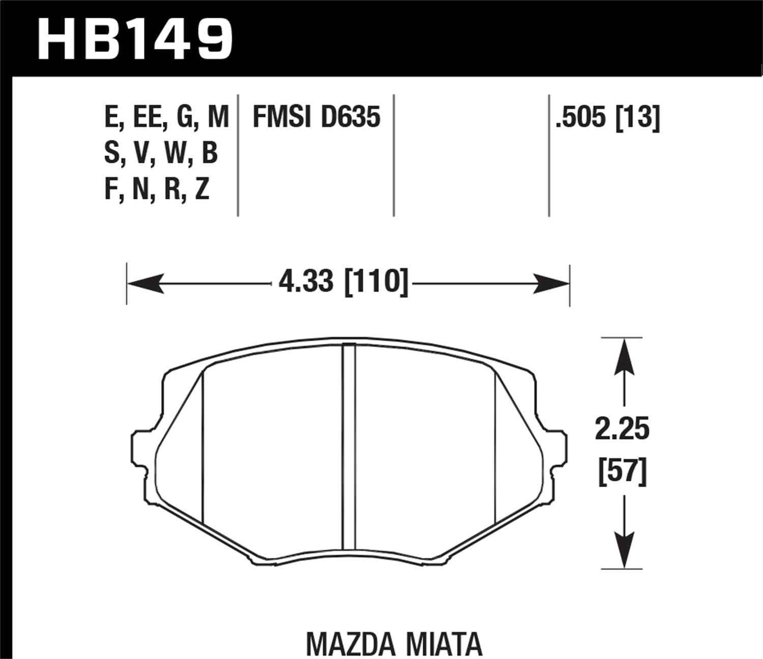 Hawk Performance HB149B.505 HPS 5.0 Disc Brake Pad Set
