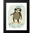 thumbnail image 2 of Vess, June Erica 15x18 Black Modern Framed Museum Art Print Titled - Hipster Sloth II, 2 of 5