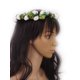 thumbnail image 3 of White Flower Branch Bridal Beach Wedding Prom Head Wreath Photo Yuyangstore Novia blanco y verde rosa flores rama boda cabeza corona corona Floral Halo tocado tamaño adulto, 3 of 8
