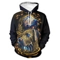thumbnail image 2 of Sudadera con capucha con estampado de animales de moda para hombre, con estampado 3D de águila, gato y perro, de manga larga, informal, holgada, para mujer, 2 of 4