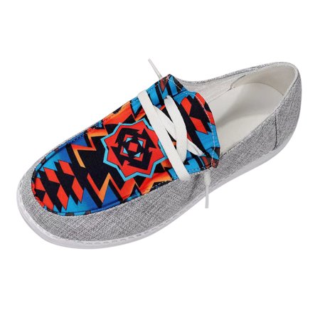 

Casual Shoes for Women Leisure Women S Four Seasons Printing Non Slip Flat Round Toe Breathable Lace Up Lazy Cloth Shoes Shoes for Women Cloth 40