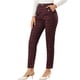 thumbnail image 1 of Pantalones Largos Rectos de cintura Elástica Allegra K a cuadros vintage Borgoña L, 1 of 6