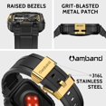 thumbnail image 2 of Pulseras de reloj Amband compatibles con Apple Watch de 45 mm, color negro y dorado, 2 of 6