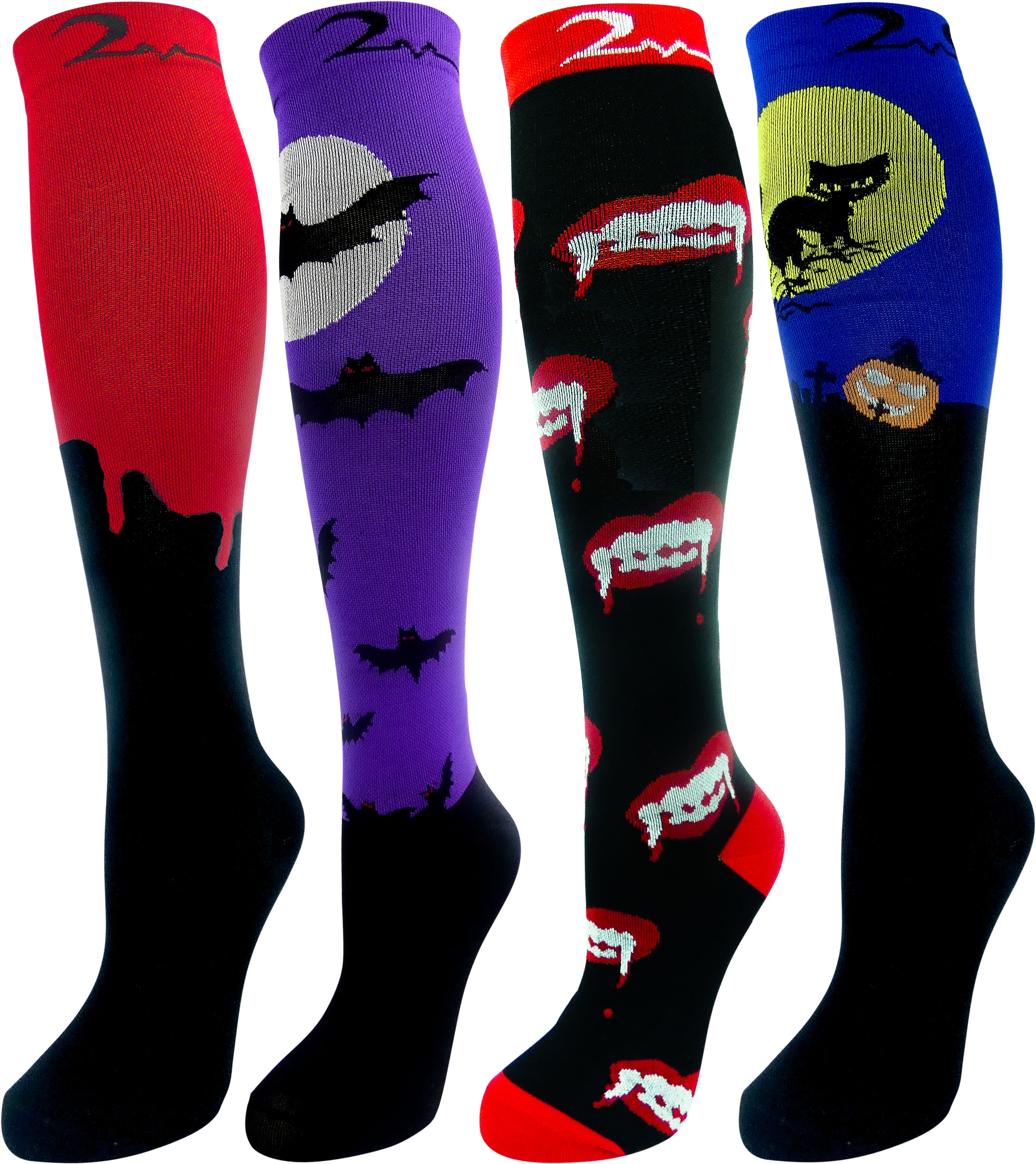 4 Pair Large/X-Large Colorful Moderate Graduated Compression Socks 15 ...