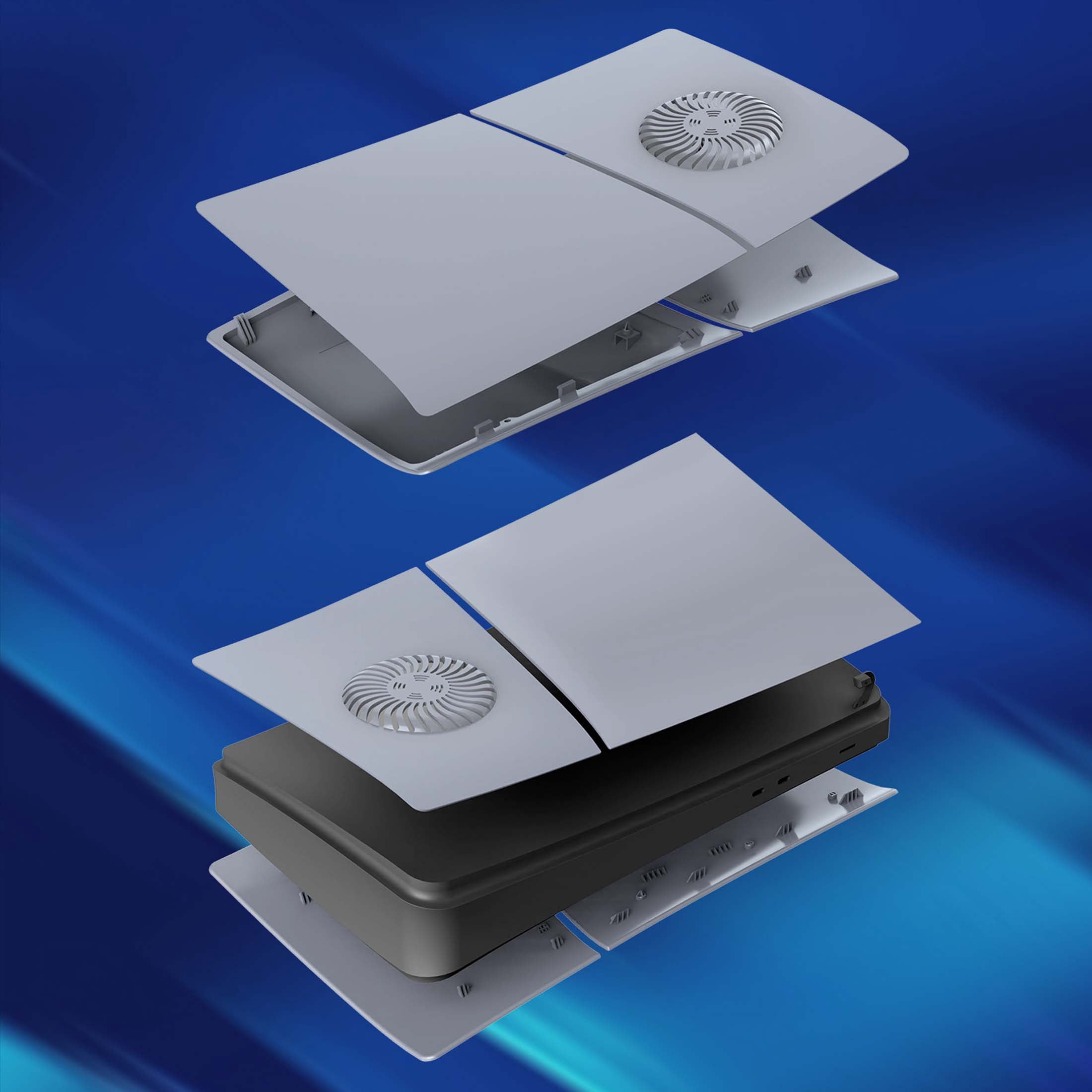 Faceplate for PS5 Slim Digital Edition with Cooling Vents Face Plate Console Cover, 30th Anniversary Grey