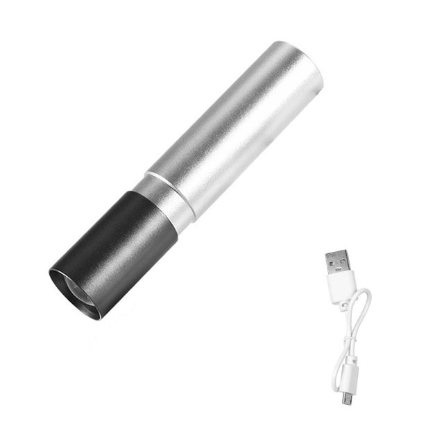 Sonducket Linterna LED para acampar al aire libre, senderismo, linterna de mano superbrillante, luz portátil de aleación de aluminio Escalada plata Sonducket OD000402-02