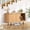 Natural, variant on Magic Union Cat Litter Box Enclosure, 37.4" Cats Litter Box Furniture w/Cat Scratch Pad & Cats Ball, Hidden Litter Box Cabinet w/Sliding Door, Indoor Cats House, TV Stand, Side End Table