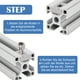 thumbnail image 5 of Tuercas para ranura en T M5 Tuercas para ranura en T de acero al carbono, paquete de 15 Tuercas para ranura en T de acero al carbono niqueladas para ranura de extrusión de perfil de aluminio, 5 of 7