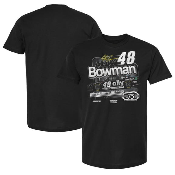 Men's Hendrick Motorsports Team Collection Black Alex Bowman Ally Darlington Throwback Car T-Shirt