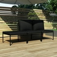 thumbnail image 1 of vidaXL Ensemble de Salon de Jardin 3 Pcs avec Coussins Noir en PVC, 1 of 5