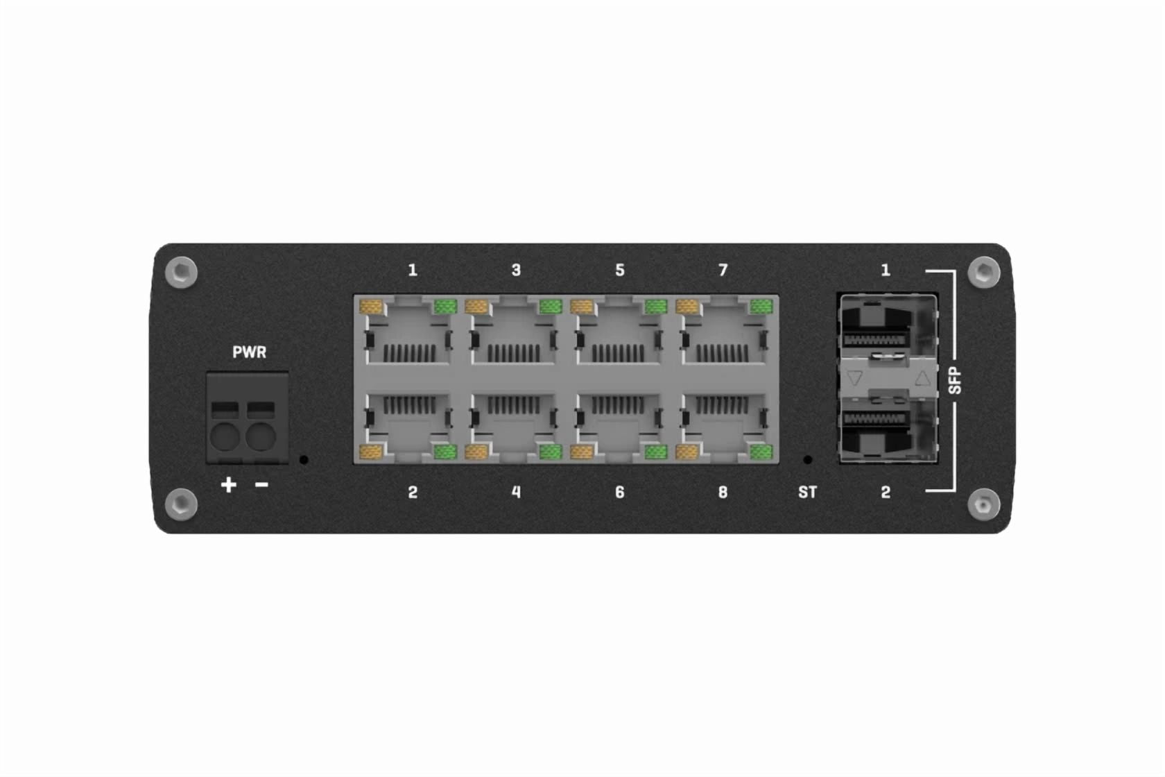 Teltonika TSW212000000 12-Port Gigabit Network Switch - Industrial Managed Switch with PoE Support, VLAN, QoS, and High-Speed Ethernet for Professional Networking