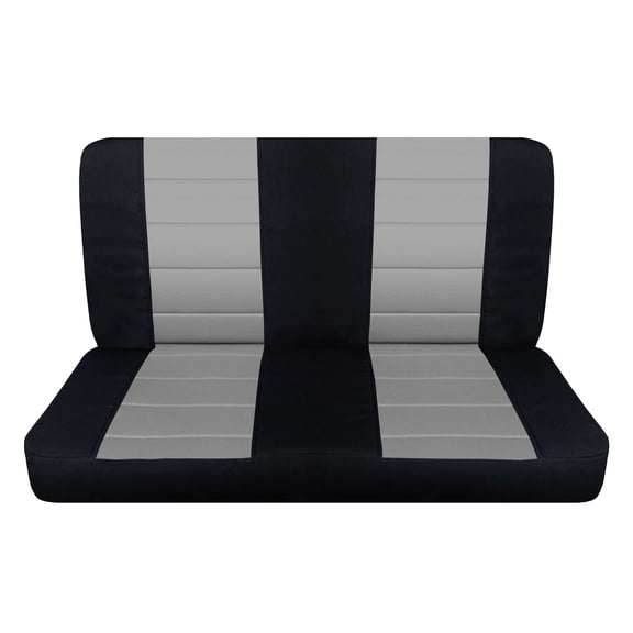 Designcovers Fits 1961-1980 Chevy C/K 10 20 Seat Covers Solid Bench Cotton:Black Silver