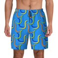 thumbnail image 3 of Uemuo Colorful Snake Pattern Mens Swim Trunks Quick Dry Board Shorts with Mesh Lining, Stretch Beach Shorts Quick Dry No-Chafing Board Shorts-Large, 3 of 9