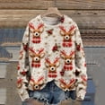 thumbnail image 2 of Ugly Christmas Sweatshirt for Women Crewneck Cute Holiday Santa Print Long Sleeve Pullover Shirt Funny Xmas Outfits, 2 of 4