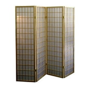 ORE International 70" 4-Panel Wood Screen Room Divider in Natural