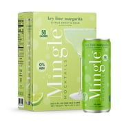 Mingle Mocktails Non-Alcoholic Key Lime Margarita, 4 Pack, 12 fl oz Sleek Aluminum Cans, 0.00% ABV