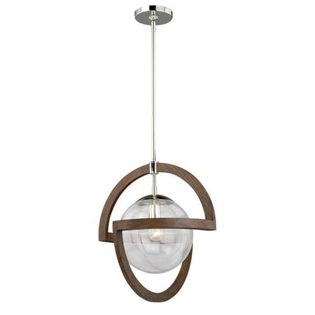 - Mondial 17-3/4 in. Pendant Wood - Polished Nickel