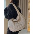 thumbnail image 3 of CoCopeaunts Large Capacity Quilted Tote Bag for Women Winter Padded Shoulder Bag Slouchy Fashion Lingge Tote Purse, 3 of 7