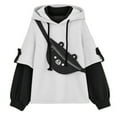 thumbnail image 1 of Gibobby Sudadera con cremallera Sudadera con capucha de para mujer Otoño Patchwork Sudaderas de manga larga con lindo bolso de personalidad （Negro， S), 1 of 5