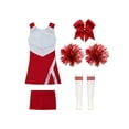 thumbnail image 3 of iiniim Tenues de Cheerleader pour Filles, Uniformes de Cheerleading pour Filles de Lycée, Robe de Danse à Sequins avec Pompons B Rouge 10, 3 of 5