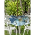 thumbnail image 3 of Outdoor Tablecloth with Umbrella Hole for Patio/Picnic/Party/Camping, Ocean Conch Waterproof Table Cloth Round Cover Washable, Vintage Summer Coastal Starfish Ombre Blue (Dia 54"), 3 of 8