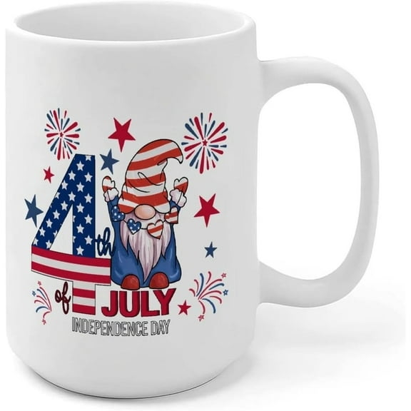 Patriotic Gnomes Mug – Funny 4th of July Coffee Cup for Mom or Grandma