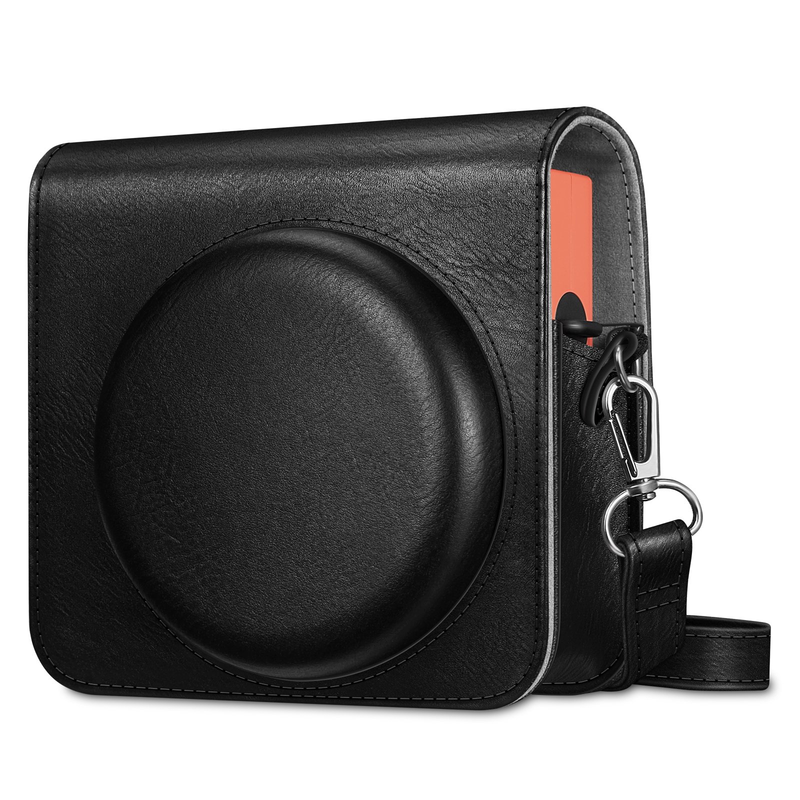 Fintie Protective Case for Fujifilm Instax Square SQ40 / SQ1 Instant Camera - Premium Vegan Leather Bag Cover with Removable Adjustable Strap, Vintage Black