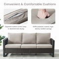 thumbnail image 5 of PARKWELL Outdoor 3-Seat Patio Sofa,All-Weather Wicker Rattan Couch Furniture with Cushions,Beige, 5 of 10