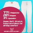 thumbnail image 3 of M&M SCRUBS Women's Ultra Soft Stretch Drop-Neck 2 Pocket Scrub Top and Pants 82009200 (White, Large), 3 of 7