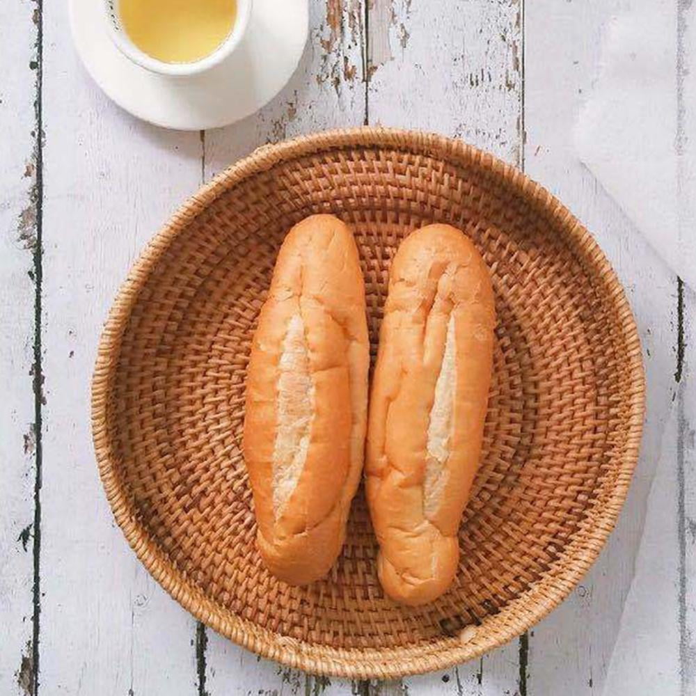 Round Woven Wicker Bread Baskets for Fruit Vegetable Storage Organizing, for Kitchen Countertop Organizing Bathroom