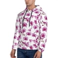 thumbnail image 3 of Honeii Orchids Flowers Pattern Mens Hoodies Men's Loose Sleeve Sweatshirt,Pullover Hooded Sweatshirt for Men,Essentials Hoodie-Small, 3 of 7