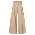 thumbnail image 4 of IDALL Wide Leg Pants Woman Dress Pants Women Womens Wide Leg High Waist Casual Pants Comfy Pockets Relaxed Trousers Lounge Pants Women Women'S Pants Khaki 4XL, 4 of 5