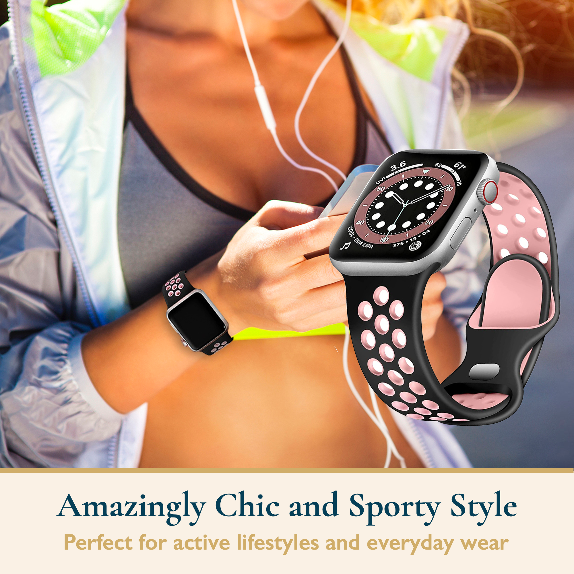ComfiTime Apple Watch Band - Stretchy Silicone Sport Strap photo 3