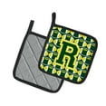 thumbnail image 2 of Carolines Treasures CJ1075-RPTHD Letter R Football Green and Yellow Pair of Pot Holders, 7.5HX7.5W, multicolor, 2 of 2