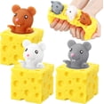 thumbnail image 1 of juguetes antiestrés con forma de queso, forma de ratón, para aliviar la ansiedad, para escritorio, sensoriales, para cumpleaños, regalos y alivio del estrés., 1 of 5