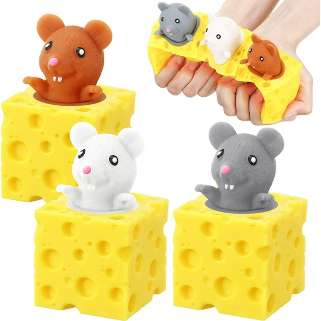 juguetes antiestrés con forma de queso, forma de ratón, para aliviar la ansiedad, para escritorio, sensoriales, para cumpleaños, regalos y alivio del estrés.