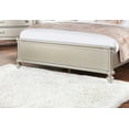 thumbnail image 3 of Classic Silver Finish Eastern king Size Bed 1pc Bedframe Bedroom Furniture 2-Panel Design Elegant Carved Accents, 3 of 4