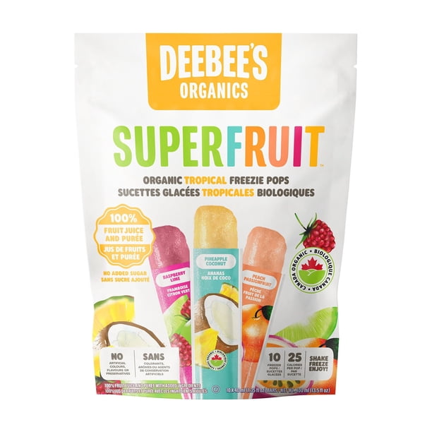 DeeBee's Organics Tropical SuperFruit Freezie, 10 x 40ml, 400 ml ...
