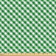 thumbnail image 2 of Ambesonne Abstract Green Fabric by the Yard Upholstery, Gingham Pattern, 10 Yards, Forest Green Fern Green, 2 of 5