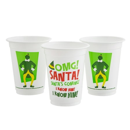 4 1/2" 16 oz. Bulk 50 count Buddy the Elf Disposable Plastic Cups