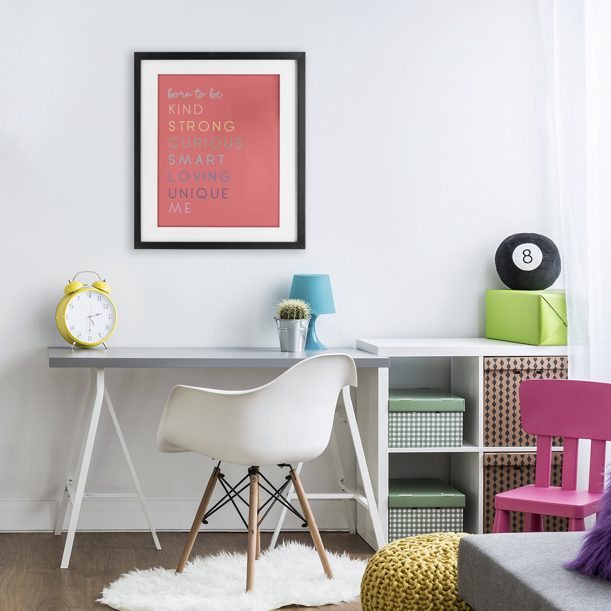 Stupell Industries Born To Be Adjectives Black Framed Print Under Glass, design by Anna Quach